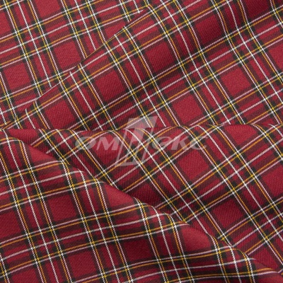 Ткань костюмная клетка 24379 2012, 230 гр/м2, шир.150см, цвет бордовый/бел/жел - купить в Хабаровске. Цена 539.74 руб.