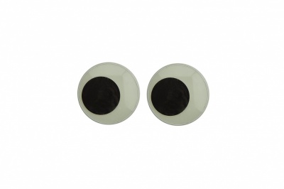 Глазки для игрушек, круглые, с ресничками, 10 мм/упак.50+/-2 шт, цв. -черно-белые - купить в Хабаровске. Цена: 21.24 руб.