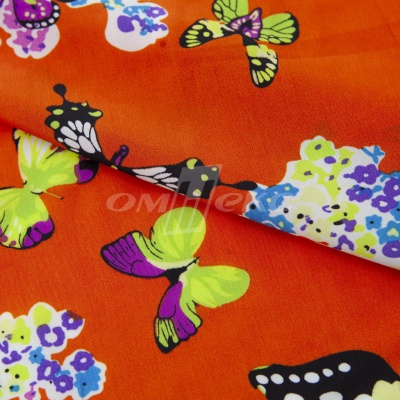 Плательная ткань "Софи" 7.1, 75 гр/м2, шир.150 см, принт бабочки - купить в Хабаровске. Цена 241.49 руб.