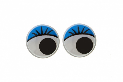 Глазки для игрушек, круглые, с бегающими зрачками, 12 мм/упак.50+/-2 шт, цв. -синий - купить в Хабаровске. Цена: 95.04 руб.