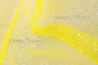 Сетка Глиттер, 40 гр/м2, шир.160см, цвет жёлтый - купить в Хабаровске. Цена 163.01 руб.
