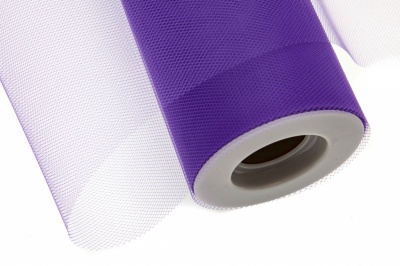 Фатин в шпульках 16-85, 10 гр/м2, шир. 15 см (в нам. 25+/-1 м), цвет фиолетовый - купить в Хабаровске. Цена: 100.69 руб.