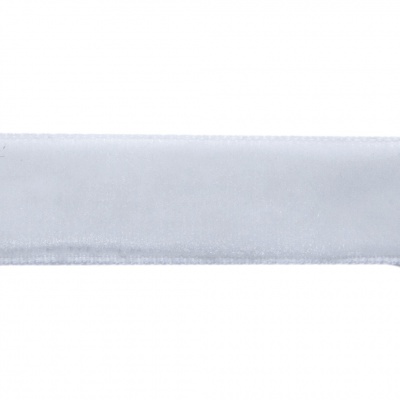 Лента бархатная нейлон, шир.12 мм, (упак. 45,7м), цв.01-белый - купить в Хабаровске. Цена: 457.61 руб.