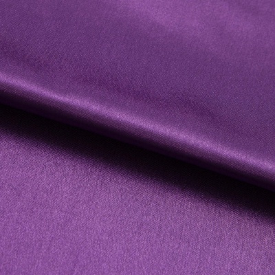 Поли креп-сатин 19-3536, 125 (+/-5) гр/м2, шир.150см, цвет фиолетовый - купить в Хабаровске. Цена 155.57 руб.