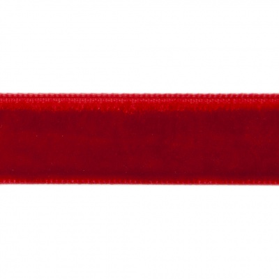 Лента бархатная нейлон, шир.12 мм, (упак. 45,7м), цв.45-красный - купить в Хабаровске. Цена: 392 руб.