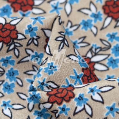 Плательная ткань "Фламенко" 7.1, 80 гр/м2, шир.150 см, принт растительный - купить в Хабаровске. Цена 239.03 руб.