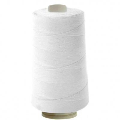 Швейные нитки (армированные) 28S/2, нам. 2 500 м, цвет белый - купить в Хабаровске. Цена: 148.95 руб.