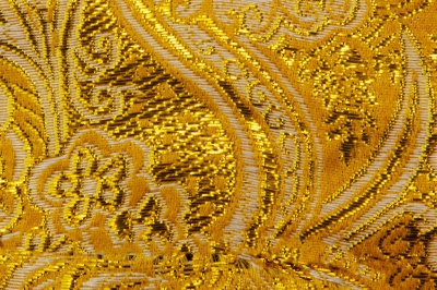 Ткань костюмная жаккард №12, 140 гр/м2, шир.150см, цвет жёлтый - купить в Хабаровске. Цена 383.29 руб.