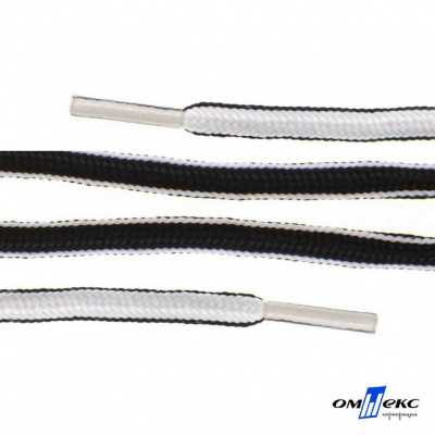 Шнурки #4-27, круглые 130 см, двухцветные (черно/белый) - купить в Хабаровске. Цена: 47.04 руб.