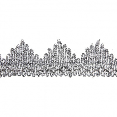 Тесьма металлизированная 0384-0240, шир. 40 мм/уп. 25+/-1 м, цвет серебро - купить в Хабаровске. Цена: 490.74 руб.