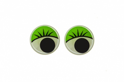 Глазки для игрушек, круглые, с бегающими зрачками, 10 мм/упак.50+/-2 шт, цв. -зеленый - купить в Хабаровске. Цена: 71.20 руб.