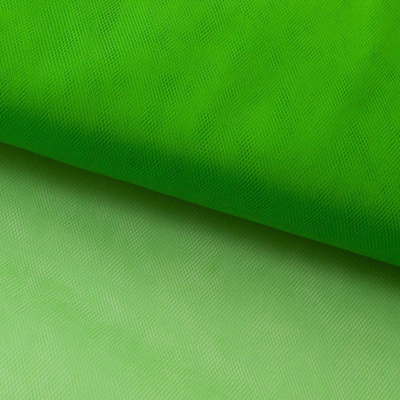 Фатин матовый 16-146, 12 гр/м2, шир.300см, цвет зелёный - купить в Хабаровске. Цена 112.70 руб.