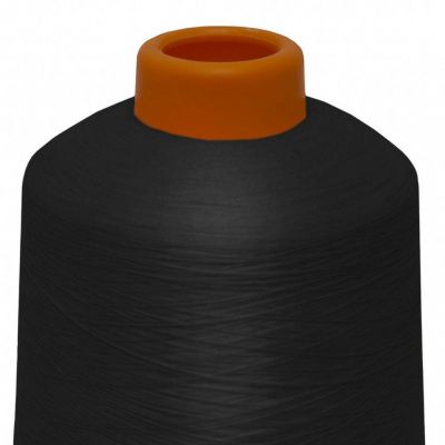 Нитки текстурированные некручёные, намот. 15 000 м, цвет чёрный - купить в Хабаровске. Цена: 204.10 руб.