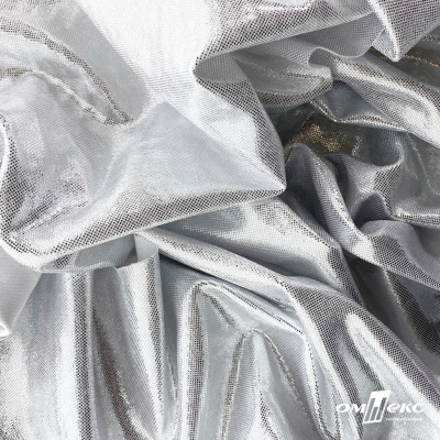 Трикотажное полотно голограмма, шир.140 см, #602 -белый/серебро - купить в Хабаровске. Цена 385.88 руб.