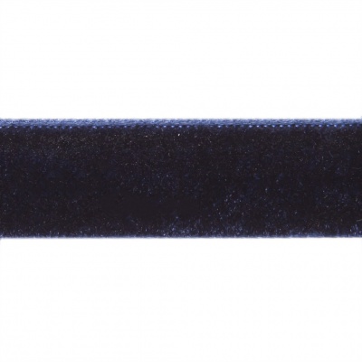 Лента бархатная нейлон, шир.12 мм, (упак. 45,7м), цв.180-т.синий - купить в Хабаровске. Цена: 411.60 руб.