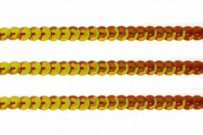 Пайетки "ОмТекс" на нитях, CREAM, 6 мм С / упак.73+/-1м, цв. 88 - оранжевый - купить в Хабаровске. Цена: 300.55 руб.