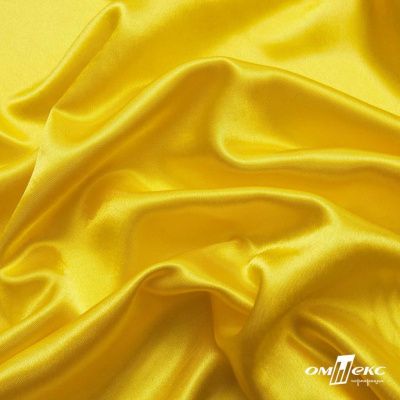 Поли креп-сатин 12-0643, 125 (+/-5) гр/м2, шир.150см, цвет жёлтый - купить в Хабаровске. Цена 155.57 руб.