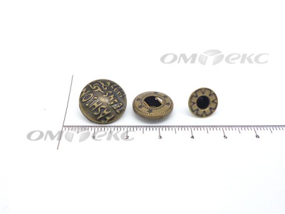 Кнопки металл 15 мм альфа антик с рис.№3  - купить в Хабаровске. Цена: 2.90 руб.