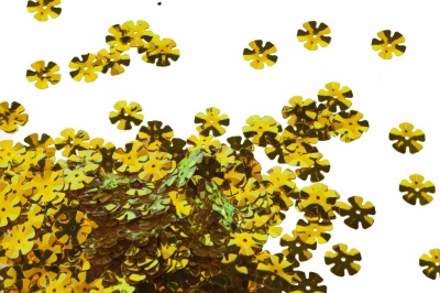 Пайетки "ОмТекс" россыпью,DOUBLE SIDED GOLD,цветок 14 мм/упак.50 гр, цв. 0460-золото - купить в Хабаровске. Цена: 80.93 руб.