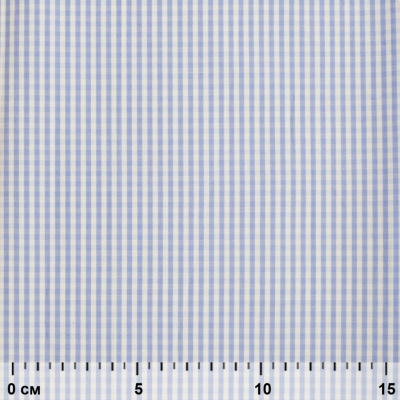 Ткань сорочечная Клетка Виши, 115 г/м2, 58% пэ,42% хл, шир.150 см, цв.2-голубой, (арт.111) - купить в Хабаровске. Цена 306.69 руб.