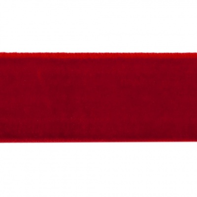 Лента бархатная нейлон, шир.25 мм, (упак. 45,7м), цв.45-красный - купить в Хабаровске. Цена: 991.10 руб.