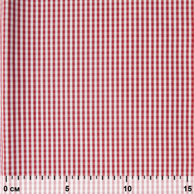 Ткань сорочечная Клетка Виши, 115 г/м2, 58% пэ,42% хл, шир.150 см, цв.5-красный, (арт.111) - купить в Хабаровске. Цена 306.69 руб.