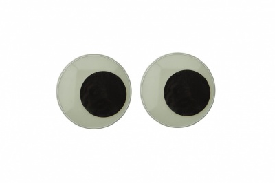 Глазки для игрушек, круглые, с бегающими зрачками, 24 мм/упак.50+/-2 шт, цв. -черно-белые - купить в Хабаровске. Цена: 60.32 руб.