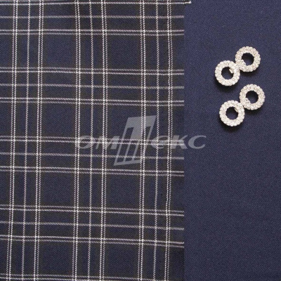 Ткань костюмная клетка 24379 2060, 230 гр/м2, шир.150см, цвет т.синий/бел/сер - купить в Хабаровске. Цена 528.72 руб.