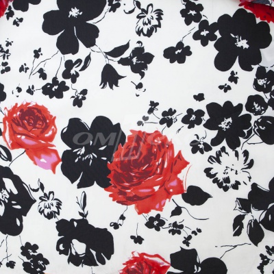 Плательная ткань "Фламенко" 22.1, 80 гр/м2, шир.150 см, принт растительный - купить в Хабаровске. Цена 239.03 руб.