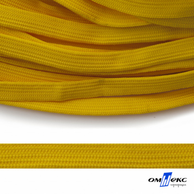 Шнур плетеный (плоский) d-12 мм, (уп.90+/-1м), 100% полиэстер, цв.269 - жёлтый - купить в Хабаровске. Цена: 8.62 руб.
