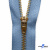 Молнии джинсовые металл т-5, 18 см латунь (YG), цв.-деним (231) - купить в Хабаровске. Цена: 22.80 руб.