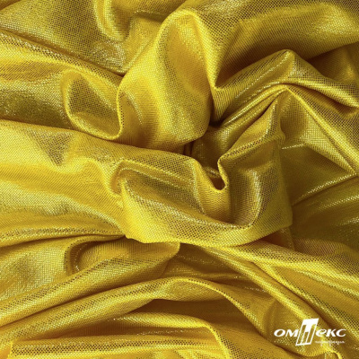 Трикотажное полотно голограмма, шир.140 см, #602 -жёлтый/жёлтый - купить в Хабаровске. Цена 385.88 руб.