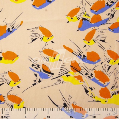 Плательная ткань "Софи" 14.1, 75 гр/м2, шир.150 см, принт птицы - купить в Хабаровске. Цена 241.49 руб.