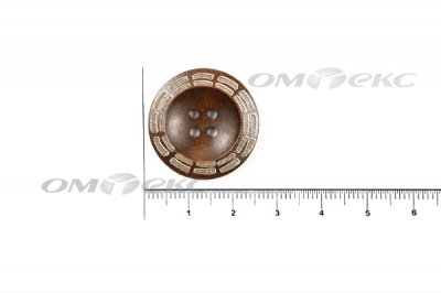 Пуговица деревянная круглая №53 (25мм) - купить в Хабаровске. Цена: 3.68 руб.