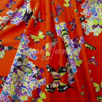 Плательная ткань "Софи" 7.1, 75 гр/м2, шир.150 см, принт бабочки - купить в Хабаровске. Цена 243.96 руб.