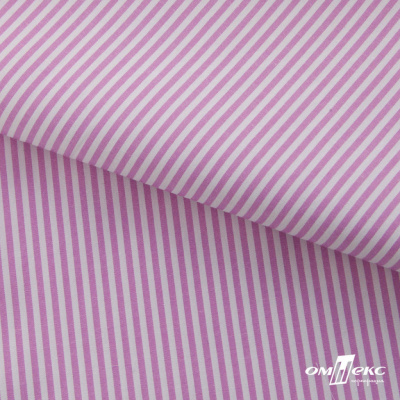 Ткань сорочечная Полоска Кенди, 115 г/м2, 58% пэ,42% хл, шир.150 см, цв.1-розовый, (арт.110) - купить в Хабаровске. Цена 309.82 руб.