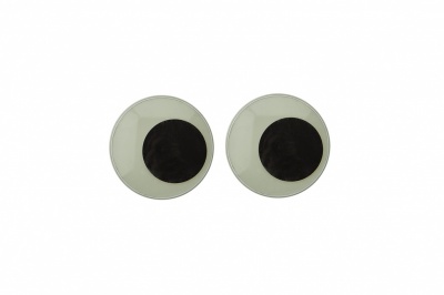 Глазки для игрушек, круглые, с бегающими зрачками, 15 мм/упак.50+/-2 шт, цв. -черно-белые - купить в Хабаровске. Цена: 46.92 руб.