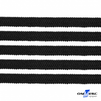 Лента эластичная вязанная (резинка) 4 мм (200+/-1 м) 400 гр/м2 черная бобина "ОМТЕКС" - купить в Хабаровске. Цена: 1.78 руб.