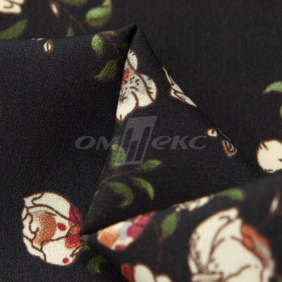 Плательная ткань "Фламенко" 3.1, 80 гр/м2, шир.150 см, принт растительный - купить в Хабаровске. Цена 239.03 руб.