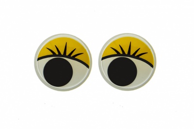 Глазки для игрушек, круглые, с бегающими зрачками, 15 мм/упак.50+/-2 шт, цв. -желтый - купить в Хабаровске. Цена: 113.01 руб.