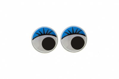 Глазки для игрушек, круглые, с бегающими зрачками, 8 мм/упак.50+/-2 шт, цв. -синий - купить в Хабаровске. Цена: 59.05 руб.
