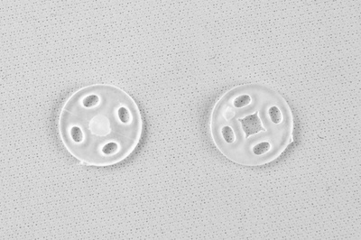Кнопки пришивные пластиковые 10 мм, блистер 24шт, цв.-прозрачные - купить в Хабаровске. Цена: 48.41 руб.