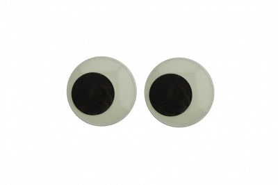 Глазки для игрушек, круглые, с бегающими зрачками, 18 мм/упак.50+/-2 шт, цв. -черно-белые - купить в Хабаровске. Цена: 41.81 руб.