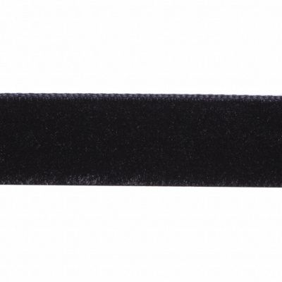 Лента бархатная нейлон, шир.12 мм, (упак. 45,7м), цв.03-черный - купить в Хабаровске. Цена: 448.27 руб.