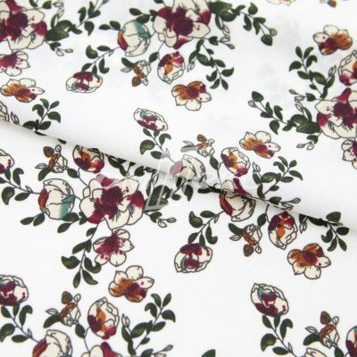 Плательная ткань "Фламенко" 23.1, 80 гр/м2, шир.150 см, принт растительный - купить в Хабаровске. Цена 264.56 руб.