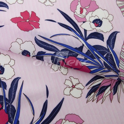 Плательная ткань "Фламенко" 18.1, 80 гр/м2, шир.150 см, принт растительный - купить в Хабаровске. Цена 239.03 руб.