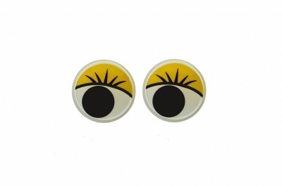 Глазки для игрушек, круглые, с бегающими зрачками, 8 мм/упак.50+/-2 шт, цв. -желтый - купить в Хабаровске. Цена: 59.05 руб.