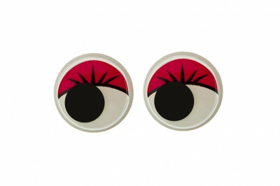 Глазки для игрушек, круглые, с бегающими зрачками, 12 мм/упак.50+/-2 шт, цв. -красный - купить в Хабаровске. Цена: 95.04 руб.
