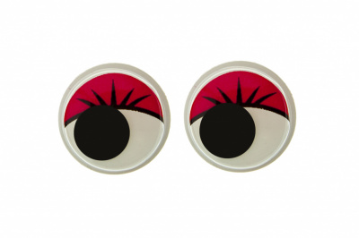 Глазки для игрушек, круглые, с бегающими зрачками, 15 мм/упак.50+/-2 шт, цв. -красный - купить в Хабаровске. Цена: 113.01 руб.