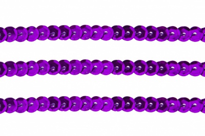 Пайетки "ОмТекс" на нитях, SILVER-BASE, 6 мм С / упак.73+/-1м, цв. 12 - фиолет - купить в Хабаровске. Цена: 300.55 руб.